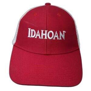 Elevate Trucker Hat Red White One Size Idahoan Embroidered Snapback Adjustable